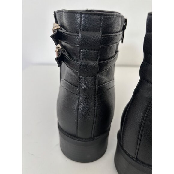 Kelly & Katie Boots 11 Ankle Double Buckle Side Zip Urban Casual Street Style - Picture 11 of 16